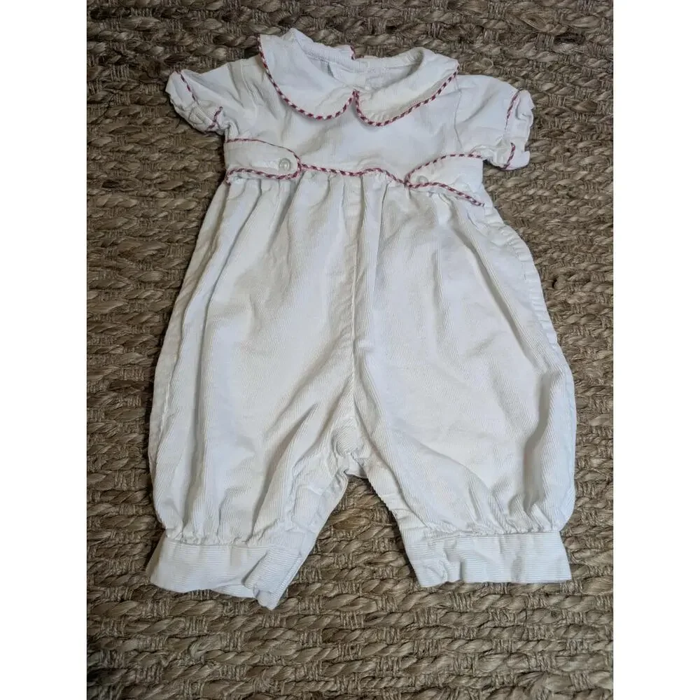Anvy Kids Long Bubble size 3 Months White Red Longall Boutique Cotton